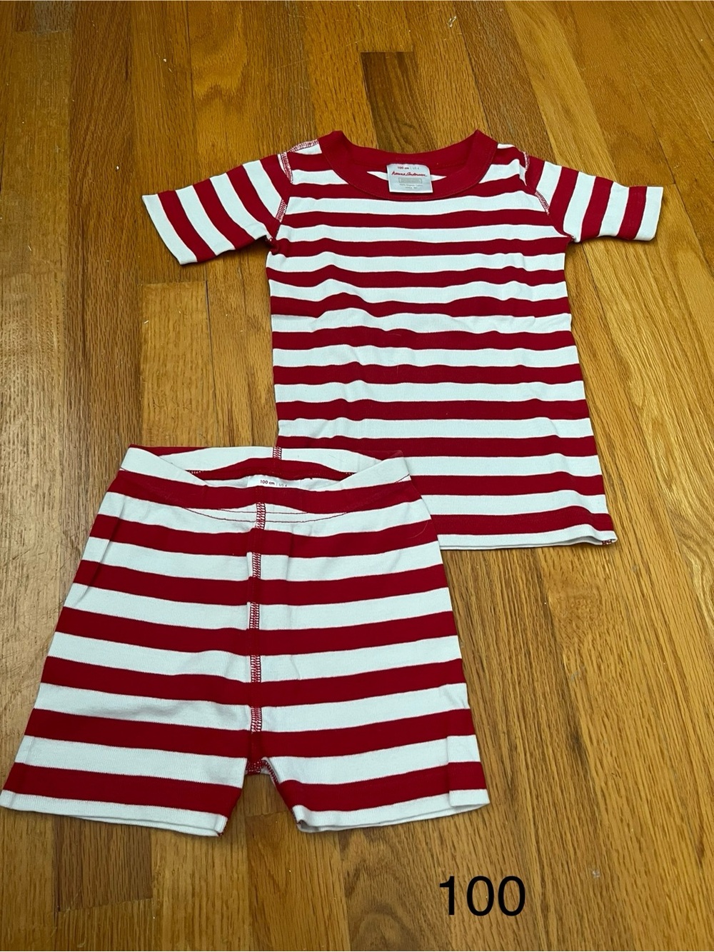 Hanna Andersson Red & White Striped Kids Pajama Set